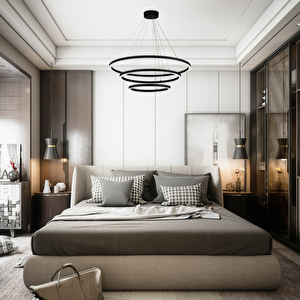 Sarkıt Led Avize Pot Ø80-60-40 Cm  103 Watt