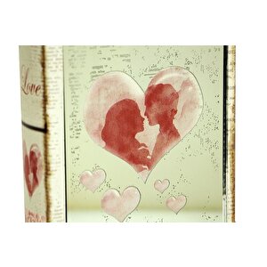 Kutu Kitap Aynalı Valentine Dekoratif Hediyelik