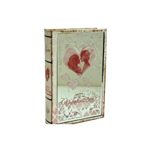 Kutu Kitap Aynalı Valentine Dekoratif Hediyelik