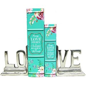 Kutu Kitap Love Story 2'li Set Kitap Kutusu Dekoratif Hediyelik