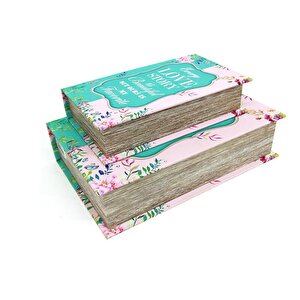Kutu Kitap Love Story 2'li Set Kitap Kutusu Dekoratif Hediyelik