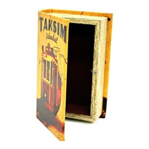 Kutu Kitap Taksim Ahşap Suni Deri Kaplı Dekoratif Hediyelik