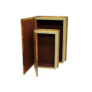 Kutu Kitap Harita 2'li Set Dekoratif Hediyelik