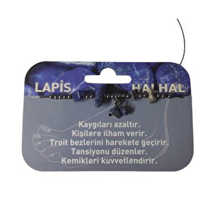 Lapis Taşı Halhal Doğal Taş Bileklik Hal Hal  Ayarlanabilir İpli Mavi Taşlı Kristalize Kırık Taş Şifalı Halhal Bileklik