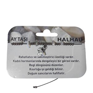 Ay Taşı Halhal Doğal Taş Bileklik Hal Hal  Ayarlanabilir İpli Moon Stone Kristalize Kırık Taş Şifalı Halhal Bileklik