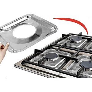 Ocak Yağ Kir Koruyucu 10 Adet Kare Ocak Üstü Alüminyum Levha 23*23 Cm Yıkanabilir Yağ Koruyucu