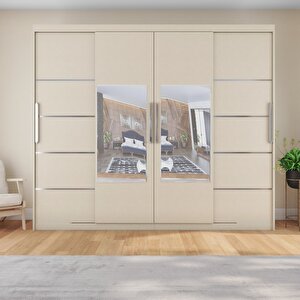 Sürgülü Gardırop Dört Kapaklı 360/210 Cm (koton Vi̇zon)