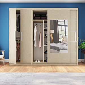 Sürgülü Gardırop Kısmı Kapaklı Sürgülü Gardırop 270/210 Cm ( Koton Vi̇zon)