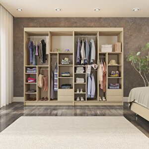 Sürgülü Gardırop Dört Kapaklı 400/210 Cm (koton Vi̇zon)