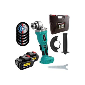 36 V Profesyonel 125 Mm Kömürsüz Çift Akülü Şarjlı Taşlama Spiral Makinesi