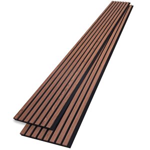 Akustik Duvar Paneli / 60x280 / Ceviz / 5 Mm Keçe / 6 Mm Çıta