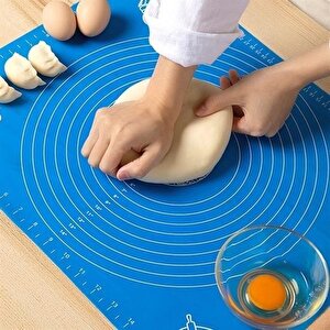 Elaletionline 40*50 Cm Silikon Ölçekli Kullanımı Kolay Hamur Açma Matı Ekmek Mantı Makarna Hamuru Yoğurma