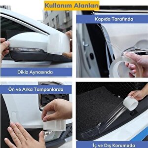 Elaletionline Şeffaf Su Geçirmeyen Dayanıklı Kolay Yapışan Çizilmeye Dayanıklı Oto Darbe Koruyucu Bant