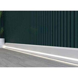 Ledli Süpürgelik / 10 Cm / Pvc Beyaz / 280 Cm Uzunluk / 9'lu Paket / 1. Kalite Mdf