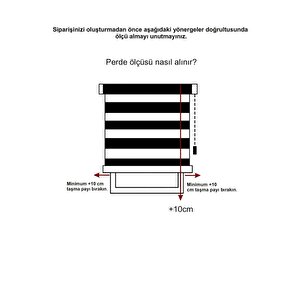 Sarmaşik Stor Perde Lüks Si̇yah Zebra Etek Di̇li̇mli̇ Stor Perde  120 X 260