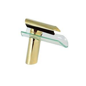 Şelale Cam Lavabo Bataryasi - Gold