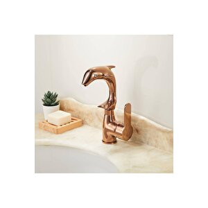 Yunus Görünümlü Lavabo Bataryasi - Rose Gold