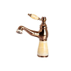 Mermerli̇ Spi̇ralli̇ Berber Lavabo Bataryasi - Rose Gold
