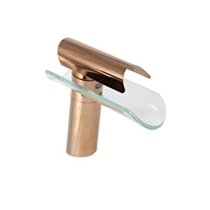 Şelale Cam Lavabo Bataryasi - Rose Gold
