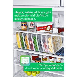 6 Adet Derin Dondurucu Saklama Kabı Seti 2,3 Lt Şeffaf- Buzdolabı Düzenleyici -dipfriz