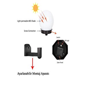 Şahnet Solar Bahçe Lambası Beyaz - Güneş Enerjili Duvar Armatür (3 Adet)