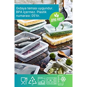 6 Adet Buzdolabı Düzenleyici Saklama Kabı Seti 2,3 Lt Şeffaf- Sebze Meyve Erzak Saklama -dipfriz