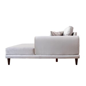Nero Kadife Köşe Koltuk, Açık Gri, 250x160, Sağ Köşe