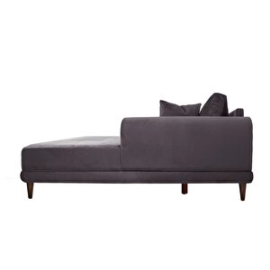Nero Kadife Köşe Koltuk, Koyu Gri, 250x160, Sol Köşe