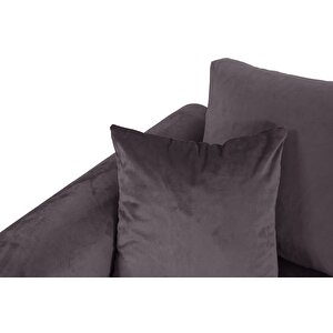 Nero Kadife Köşe Koltuk, Koyu Gri, 250x160, Sol Köşe