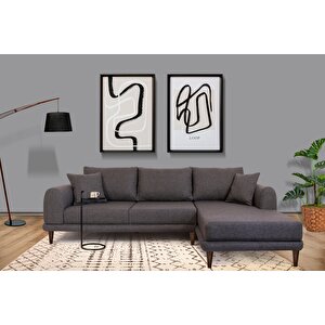 Nero Köşe Koltuk, Koyu Gri, 250x160, Sağ Köşe Koyu Gri