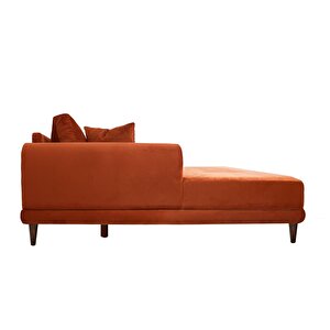 Nero Kadife Köşe Koltuk, Kiremit, 250x160, Sol Köşe