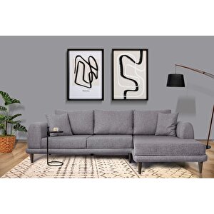 Nero Köşe Koltuk, Gri, 250x160, Sağ Köşe Gri