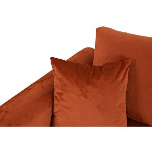 Nero Kadife Köşe Koltuk, Kiremit, 250x160, Sağ Köşe