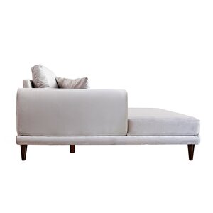 Nero Kadife Köşe Koltuk, Açık Gri, 250x160, Sol Köşe