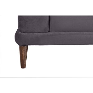 Nero Kadife Köşe Koltuk, Koyu Gri, 250x160, Sağ Köşe