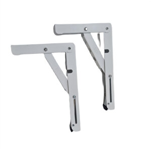 Şen Metal Mandallı Katlanabilir Masa Konsolu Beyaz 40cm (1çift)