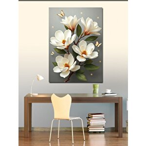 Kanvas Tablo Beyaz Çiçekler 70x100 cm