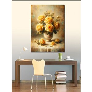 Kanvas Tablo Sarı Çiçekler Ve Vazolar 70x100 cm