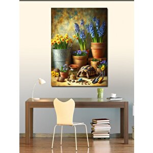 Kanvas Tablo Çiçek Saksısı 100x140 cm