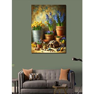 Kanvas Tablo Çiçek Saksısı 100x140 cm