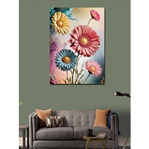 Kanvas Tablo Çiçek Deseni 100x140 cm