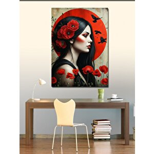 Kanvas Tablo Çiçekli Kadın 70x100 cm