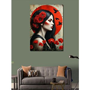 Kanvas Tablo Çiçekli Kadın 70x100 cm