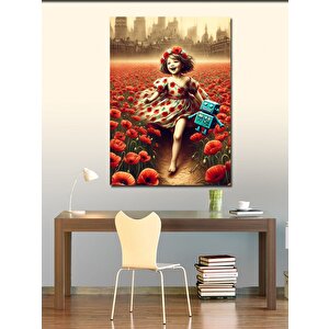 Kanvas Tablo Çiçek Tarlasında Kız 70x100 cm