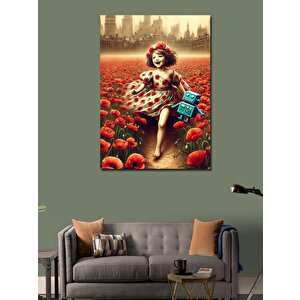 Kanvas Tablo Çiçek Tarlasında Kız 70x100 cm