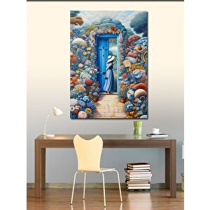 Kanvas Tablo Çiçek Bahçe Kapısı 100x140 cm