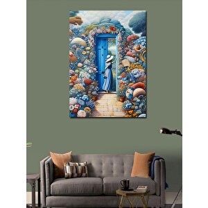 Kanvas Tablo Çiçek Bahçe Kapısı 100x140 cm