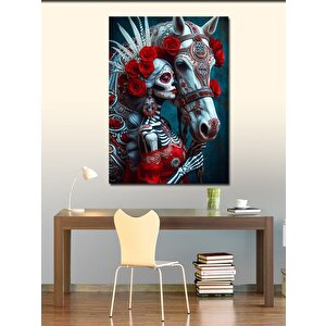 Kanvas Tablo İskelet Çiçek 70x100 cm