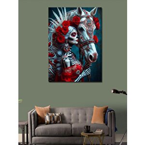 Kanvas Tablo İskelet Çiçek 70x100 cm