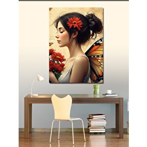 Kanvas Tablo Çiçekli Peri Kız 70x100 cm